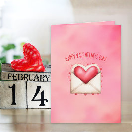 Cartão Cute Happy Heart Day Valentine's Day Card