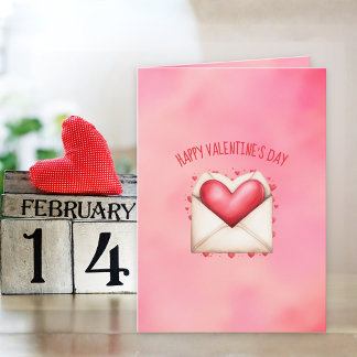 Cartão Cute Happy Heart Day Valentine's Day Card
