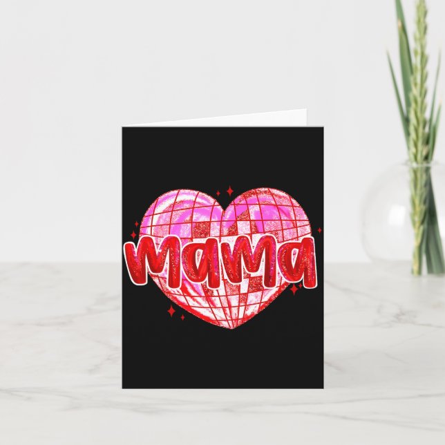 Cartão Cute Heart Mama Valentines Day Mom Wife  (Frente)