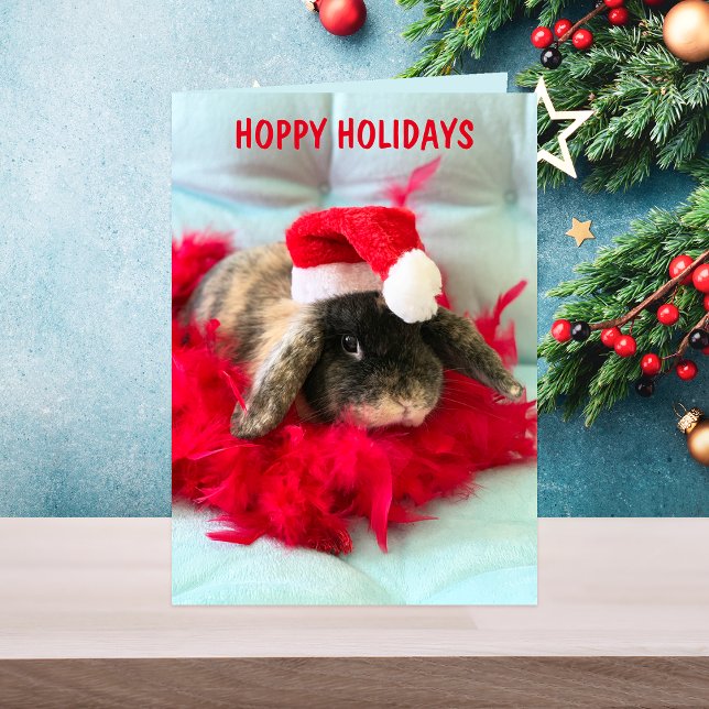 Cartão Cute Holland Lop Bunny Christmas Card (Criador carregado)