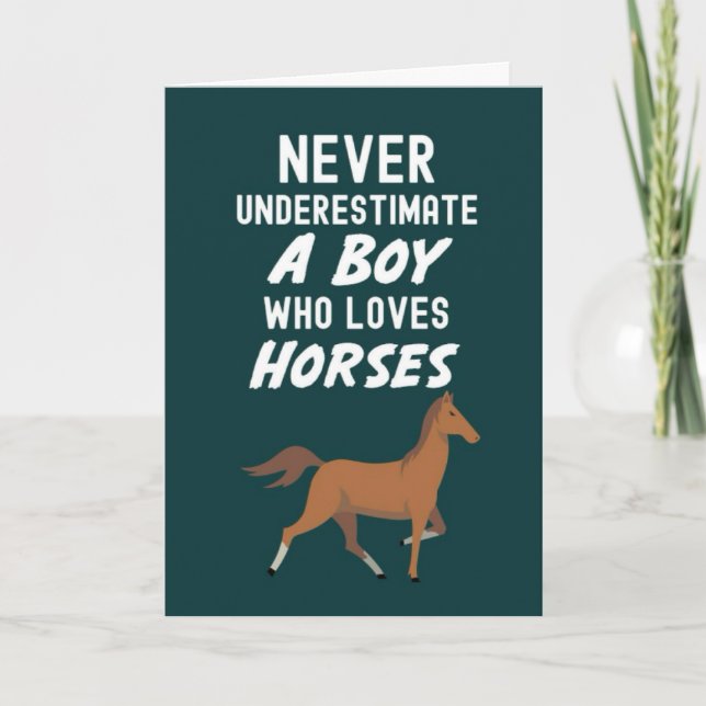 Cartão Cute Horse Cards For Baby Boys Kids Animal Lover (Frente)