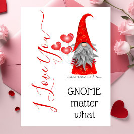 Cartão Cute I Love You Gnomo Importam Qual Namorados