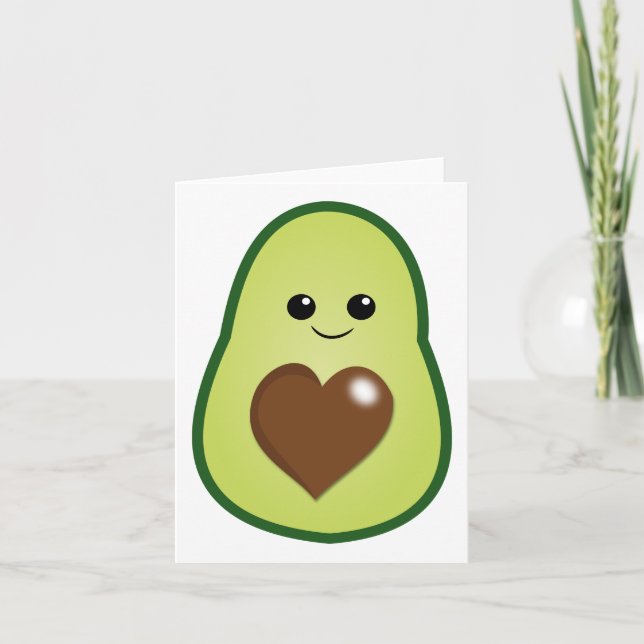 Cartão Cute Kawaii Abacate Genérico Para Qualquer Uso  (Frente)
