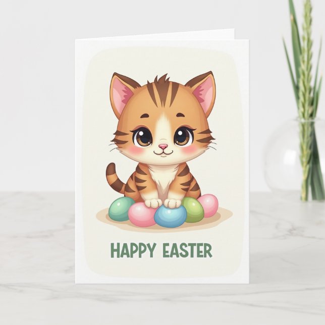 Cartão Cute Kitty Holiday Card (Frente)