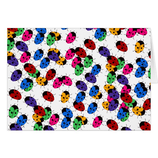 Cartão Cute Lady Bug Design (Frente Horizontal)