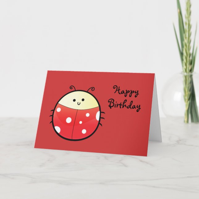 Cartão Cute Ladybird (Frente)