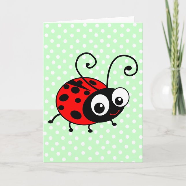 Cartão Cute Ladybug (Frente)