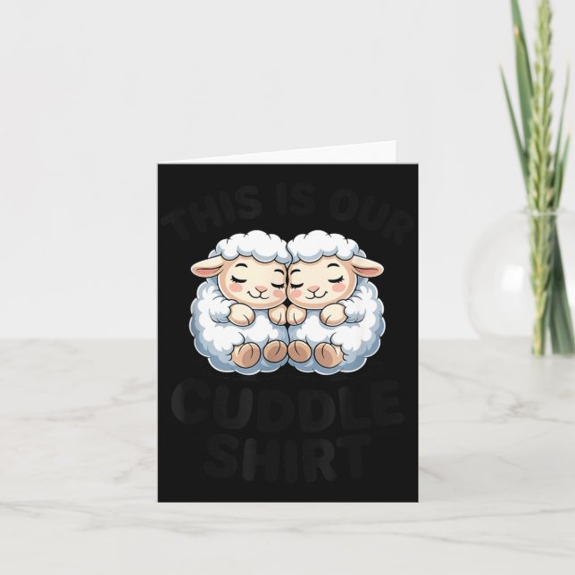 Cartão Cute Lamb Couple This Is Our Cuddle  (Frente)