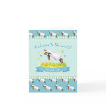 Cute lamb welcome to the world aqua new baby