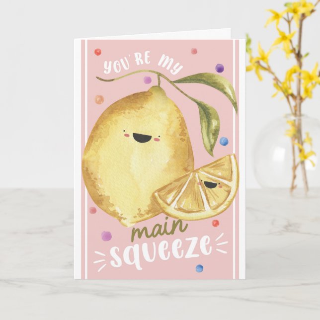 Cartão Cute Lemon Valentine’s – You’re My Main Squeeze (Flor Amarela)