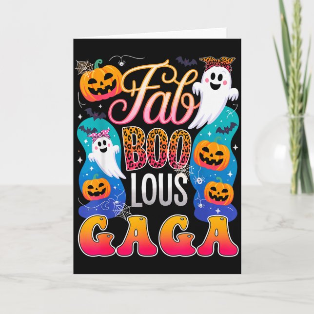 Cartão Cute Leopard Fab Boo Lous Gaga Soky Halloween Cost (Frente)