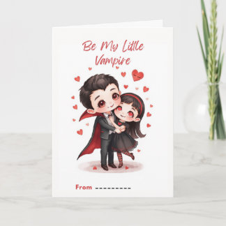 Cartão Cute Little Vampire Couple Valentine Card