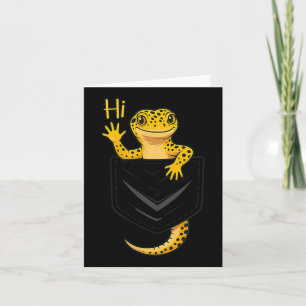 Cartão Cute Lizard Reptile Gecko Saudação Hi Pocket Gift