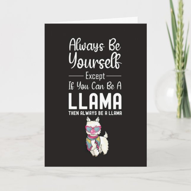 Cartão Cute Llama Cards Funny Humor Alpaca Animal (Frente)