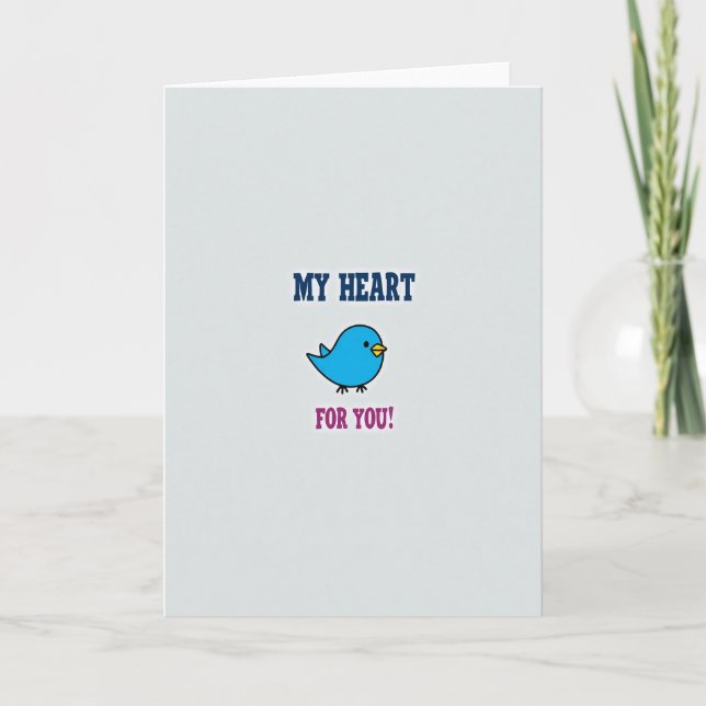 Cartão Cute Love Bird Heart Card (Frente)
