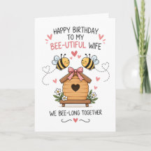 Cute Love Pun - Esposa Bee-utiful Aniversário Engr