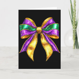 Cartão Cute Mardi Gras Gorda Coquete Laço Terça-feira Cri