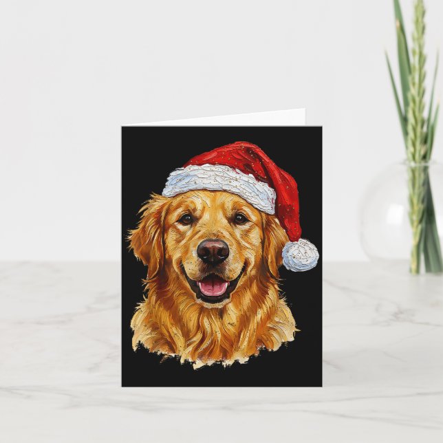 Cartão Cute Merry Christmas Golden Retriever Dog Christma (Frente)