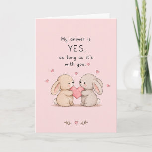 Cartão Cute Minha Resposta É Sim Saudação 