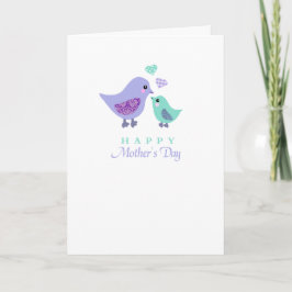 Cartão Cute mother bird and child chick mother's day card