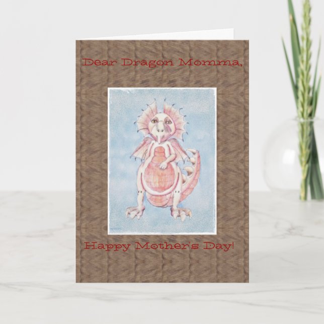 Cartão Cute Mother's Day Dragon Card (Frente)