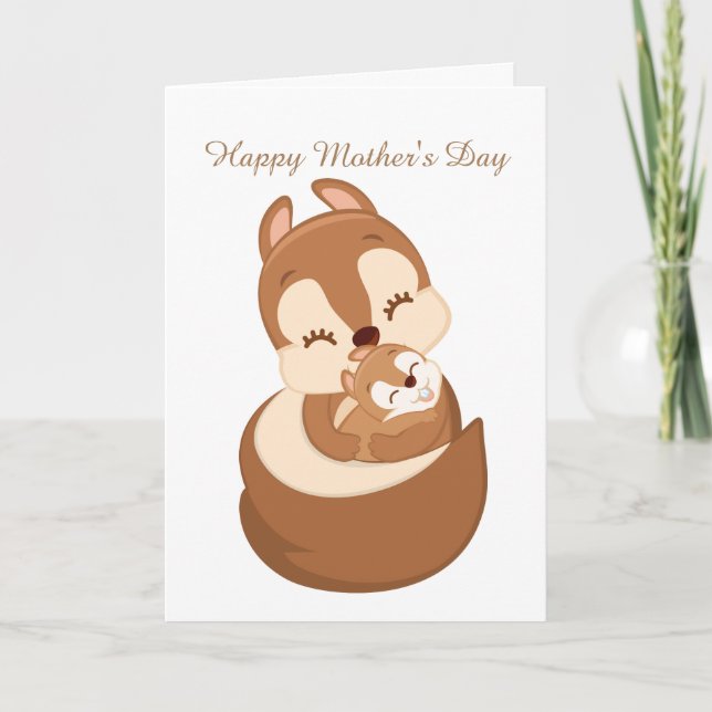 Cartão Cute Mother's Day Holiday squirrel (Frente)