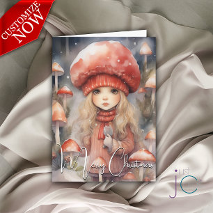 Cartão Cute Natal Fungi Pixie
