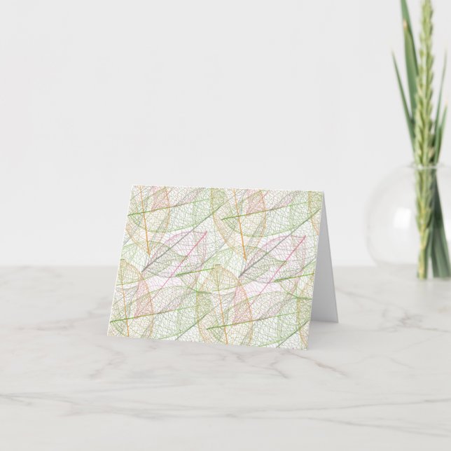 Cartão Cute natural leafs pattern note card (Frente)
