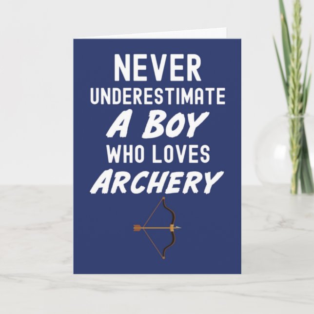 Cartão Cute Navy Blue Archery Cards For Baby Boys Archer (Frente)