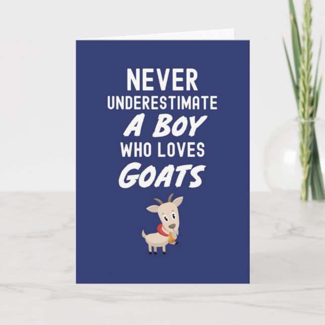 Cartão Cute Navy Blue Goat Cards For Baby Boys For Kids  (Frente)