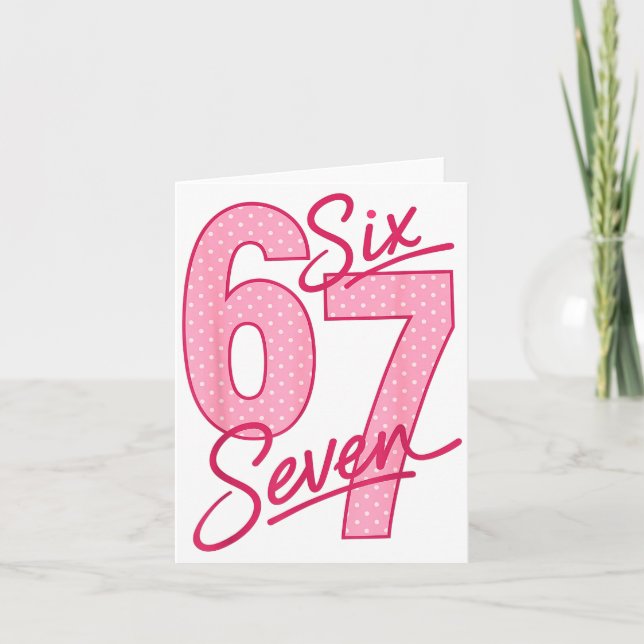 Cartão Cute Nk 67 Valentine Six Seven Funny Meme Women Gi (Frente)