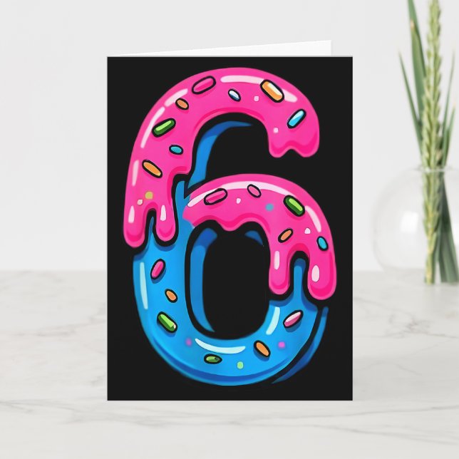 Cartão Cute Number 6 Ice Cream Drip 67 Meme Costume Coupl (Frente)