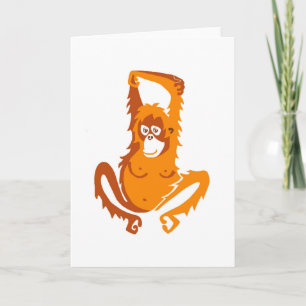 Cartão Cute ORANGUTAN - Conservation - Wildlife -Ape