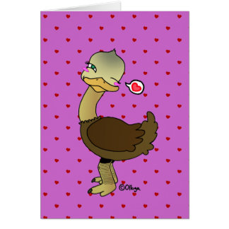 Cartão Cute ostrich wink