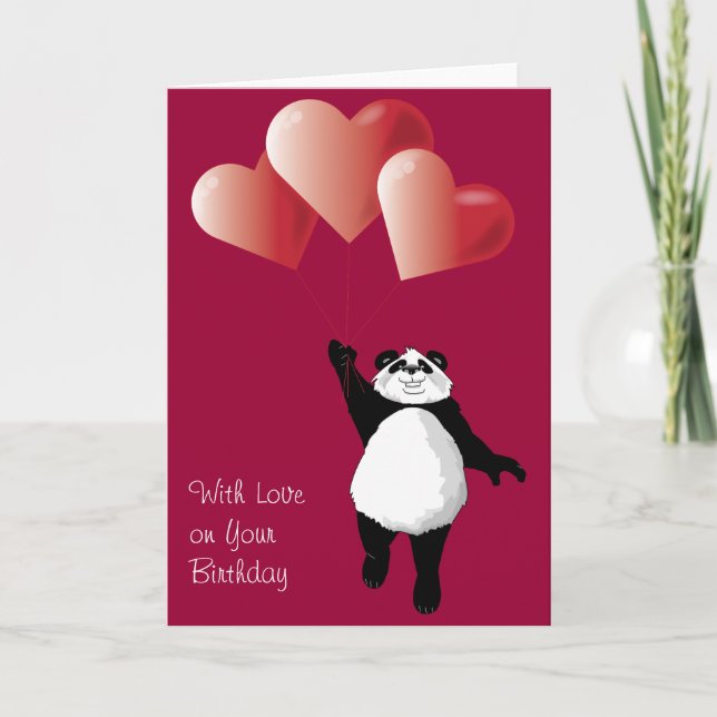 Cartão Cute Panda Birthday Card (Frente)