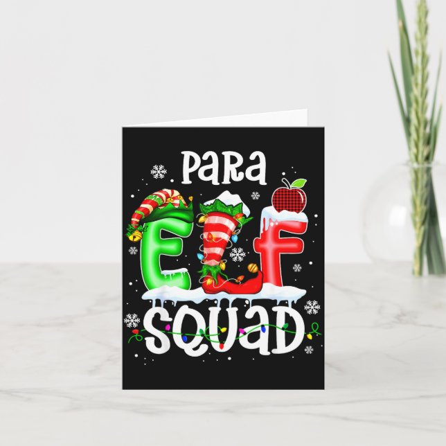 Cartão Cute Para Elf Squad Funny Christmas Elf Kids Teach (Frente)