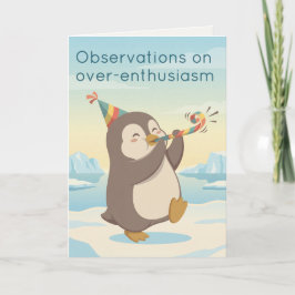 Cartão Cute Party Penguin | Dry Humour Custom Birthday