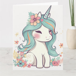 Cartão Cute Pastel Kawaii Unicorn
