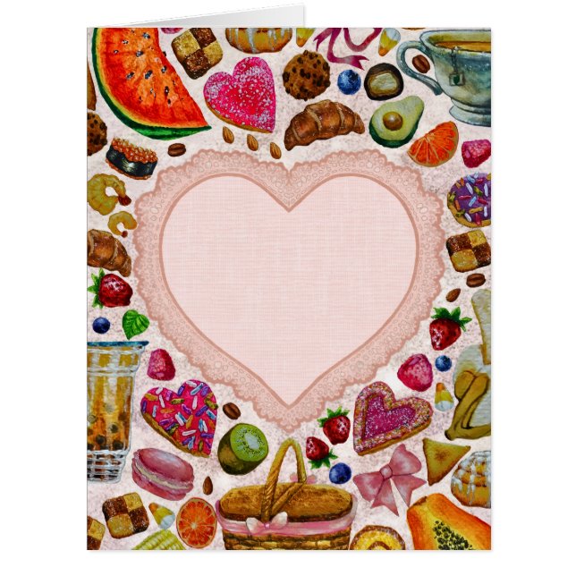 Cartão Cute Pastry Confections Sweets (Frente)