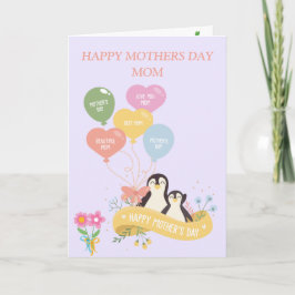 Cartão Cute Penguins Mother's day