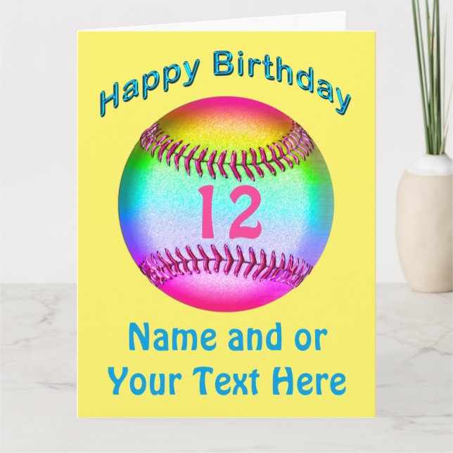 Cartão Cute Personalized Softball Cards BIG Card (Frente)