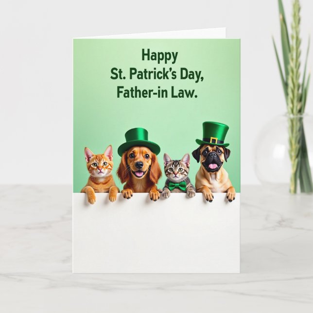 Cartão Cute Pets Peek Greeting Card (Frente)