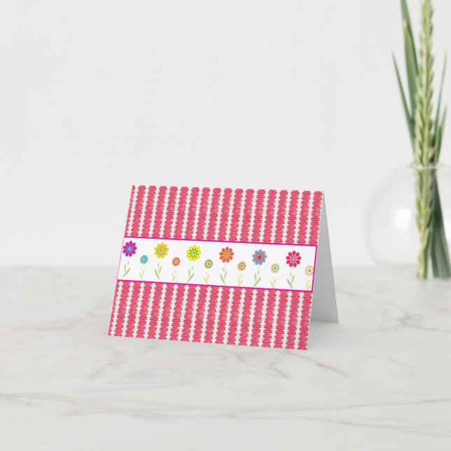 Cartão Cute Pink Designer Note Cards (Frente)