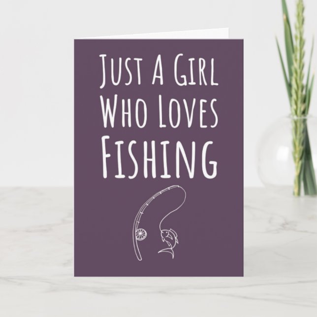 Cartão Cute Pink Fishing Cards For Baby Girls Kids Fisher (Frente)