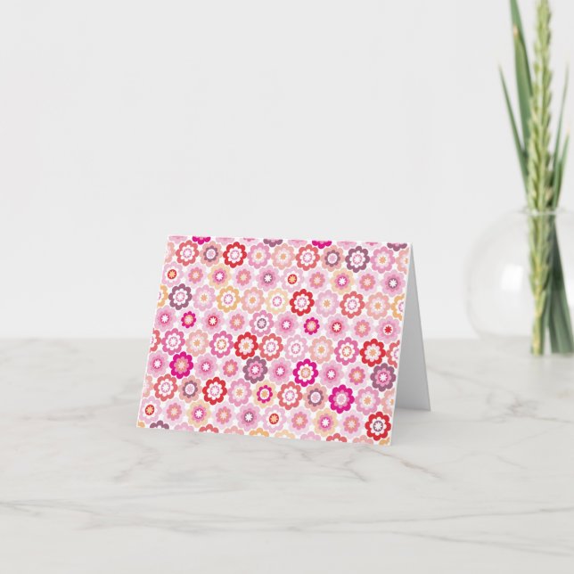 Cartão Cute pink flower note card (Frente)