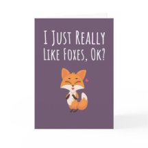 Cute Pink Fox Cards Girls For Kids For Her