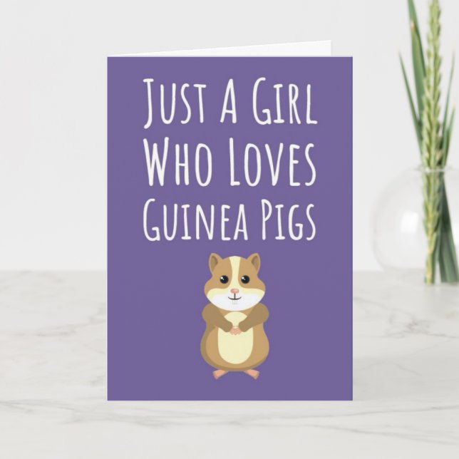 Cartão Cute Pink Guinea Pig Cards For Baby Girls Kids Pet (Frente)
