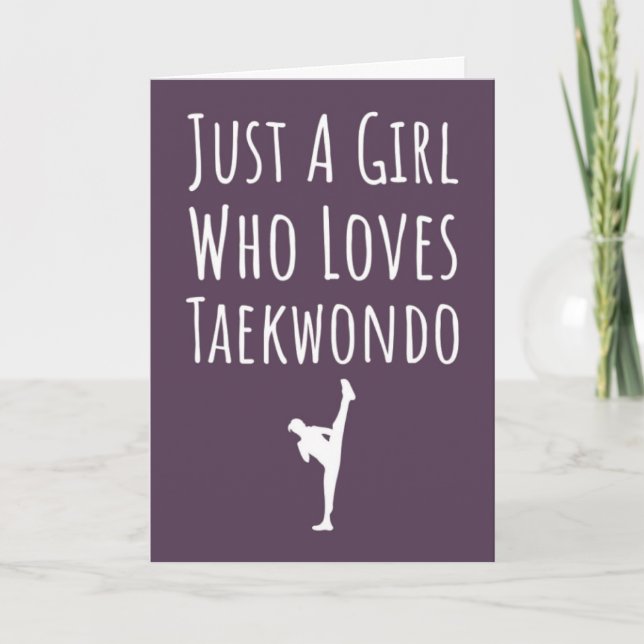 Cartão Cute Pink Taekwondo Cards For Baby Girls Kids TKD (Frente)