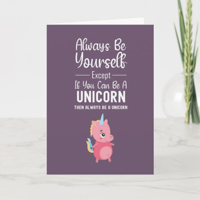 Cartão Cute Pink Unicorn Cards Girl Girly Pony Funny (Frente)