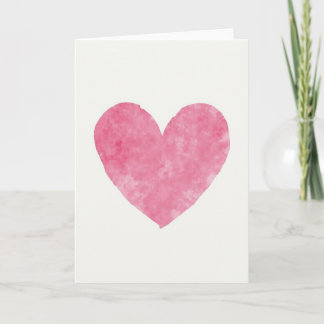 Cartão Cute Pink Watercolor Heart Card